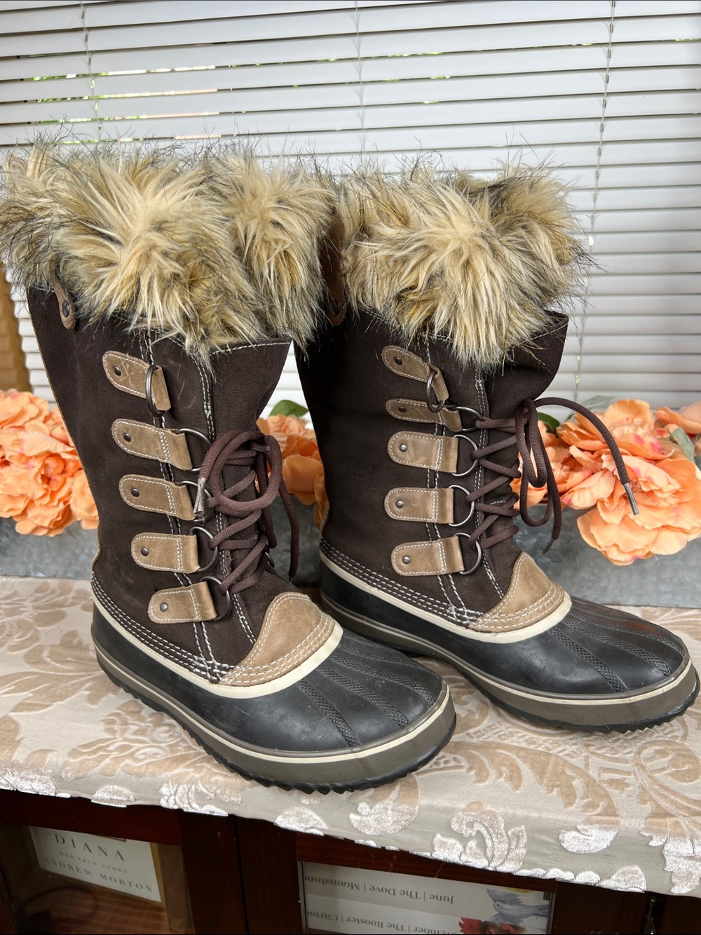Sorel Joan Of Arctic Brown Waterproof Insulated Winter Boots NL1452-248 Size 10